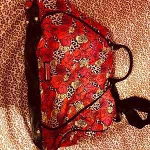 Betsey Johnson flower cheetah duffle